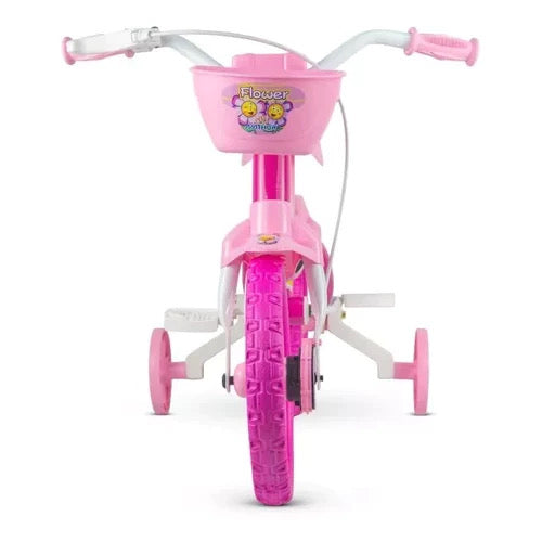 Bicicleta Nathor Flower aro 12 infantil c/ rodinhas - 3 a 5 anos