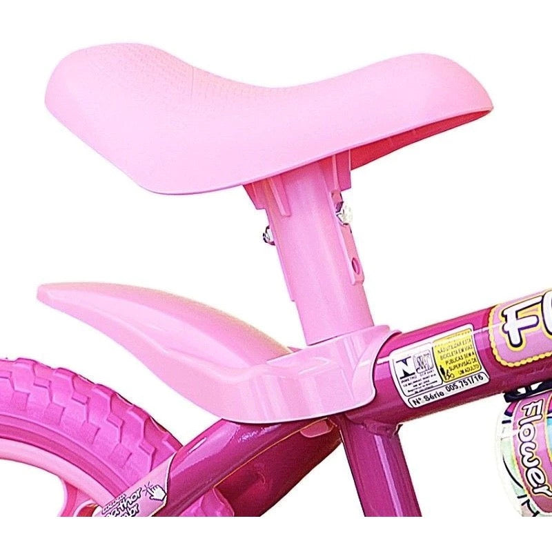 Bicicleta Nathor Flower aro 12 infantil c/ rodinhas - 3 a 5 anos