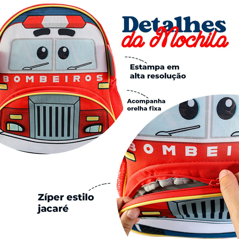 Mochila Infantil Com Alças - Bombeiro